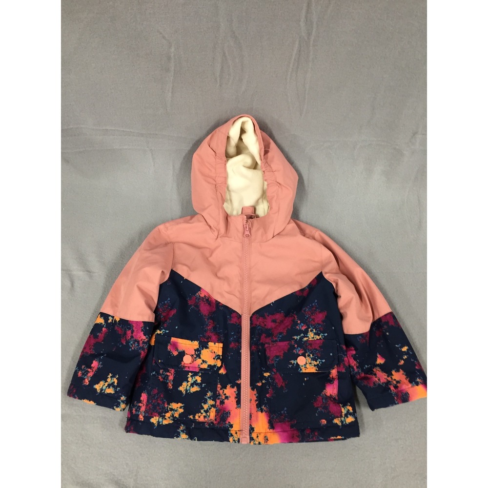 Swiss Tech Girls Multicolor Puffer Jacket Pink Lined Hooded 2T